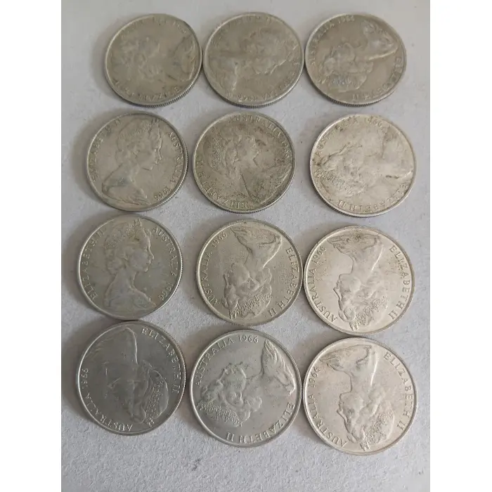 1966 Round Fifty cent coins
