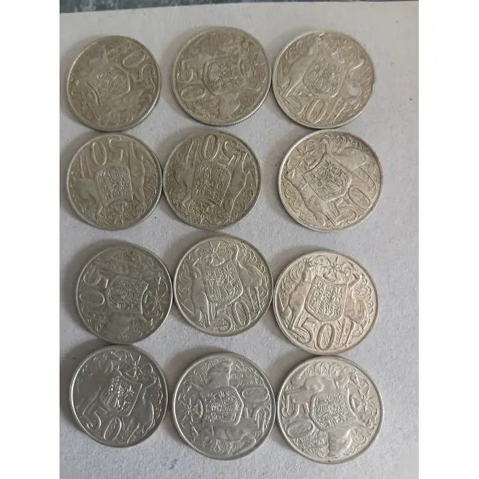 1966 Round Fifty cent coins