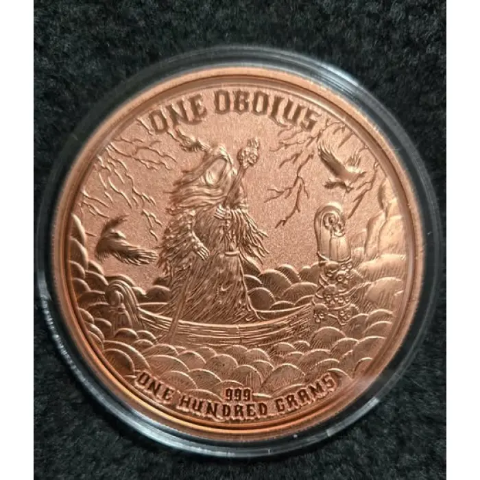 Copper Bullion - 5 oz fine .999 round - Clock/Reaper.