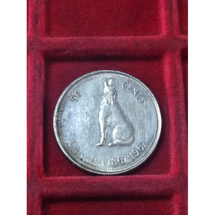 1967 "HOWLING WOLF" 50 CENT CANADA 🇨🇦 ( SILVER)
