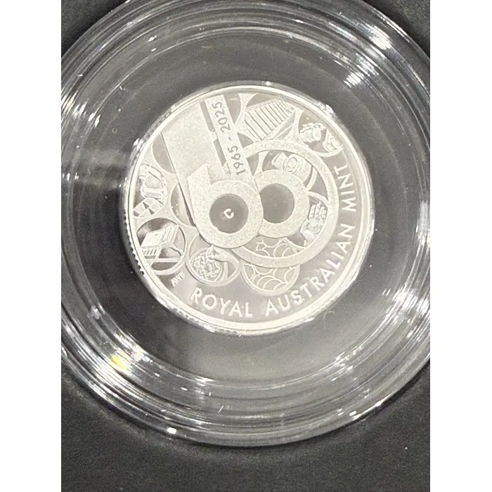AUSTRALIA ROYAL AUSTRALIAN MINT 60TH ANNIVERSARY 2025 $1 C MINTMARK SILVER PROOF