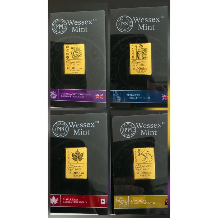 Wessex Mint 1/1000oz .999 Gold Complete Set of 12