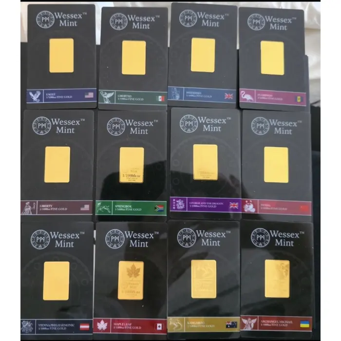 Wessex Mint 1/1000oz .999 Gold Complete Set of 12