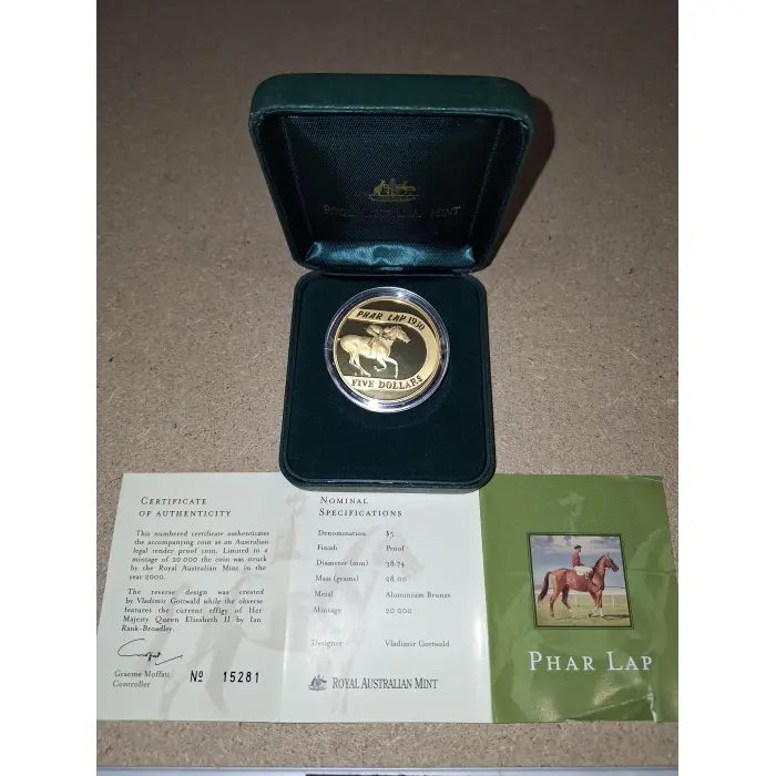 2000 $5 Proof - Phar Lap