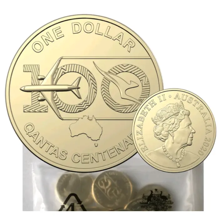 2020 $1 dollar Qantas Centenary, RAM bag of 10