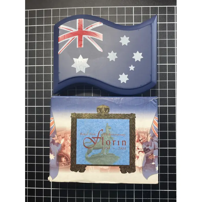 1 Oz Perth Mint Royal Visit 50th Anniversary $1 Gold Gilded Fine Silver Proof