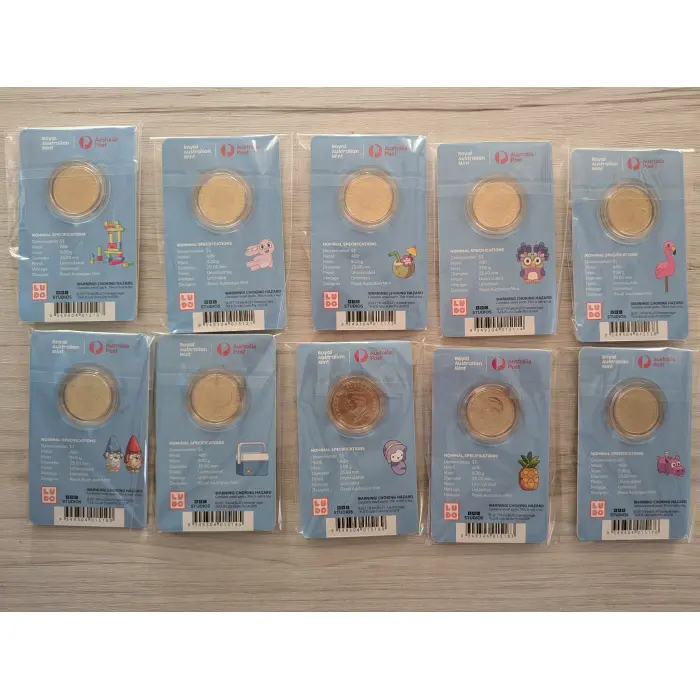2024 $1 Bluey Dollarbucks 10 Coin Card Set Privy Mark