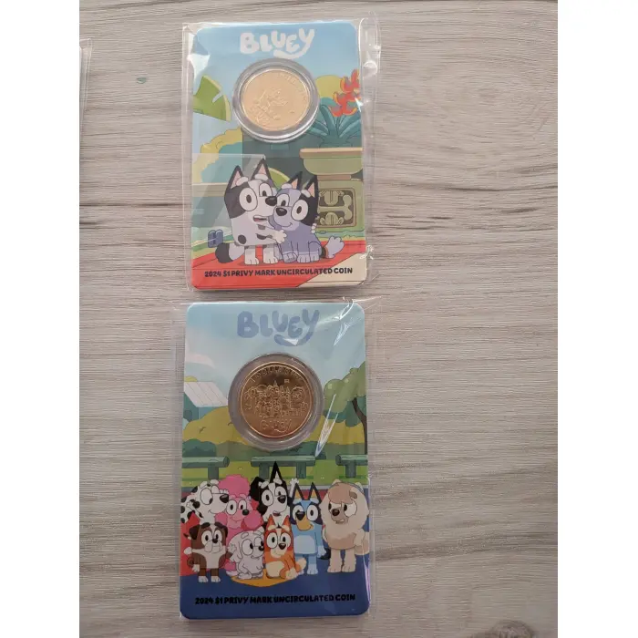 2024 $1 Bluey Dollarbucks 10 Coin Card Set Privy Mark