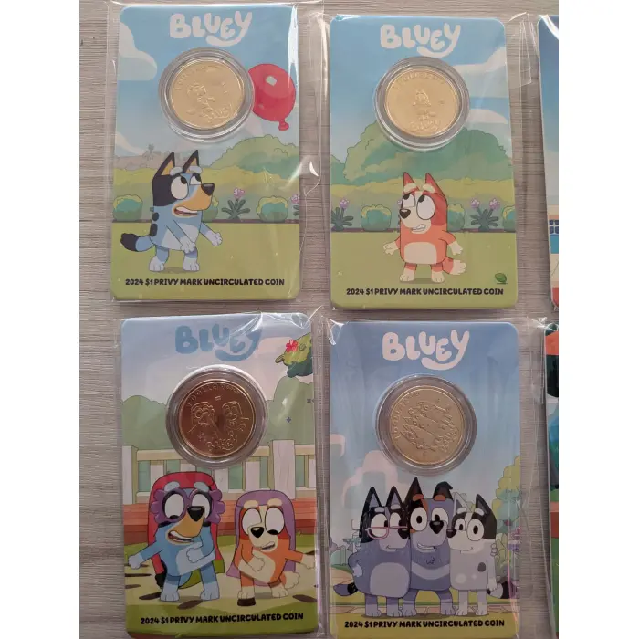 2024 $1 Bluey Dollarbucks 10 Coin Card Set Privy Mark
