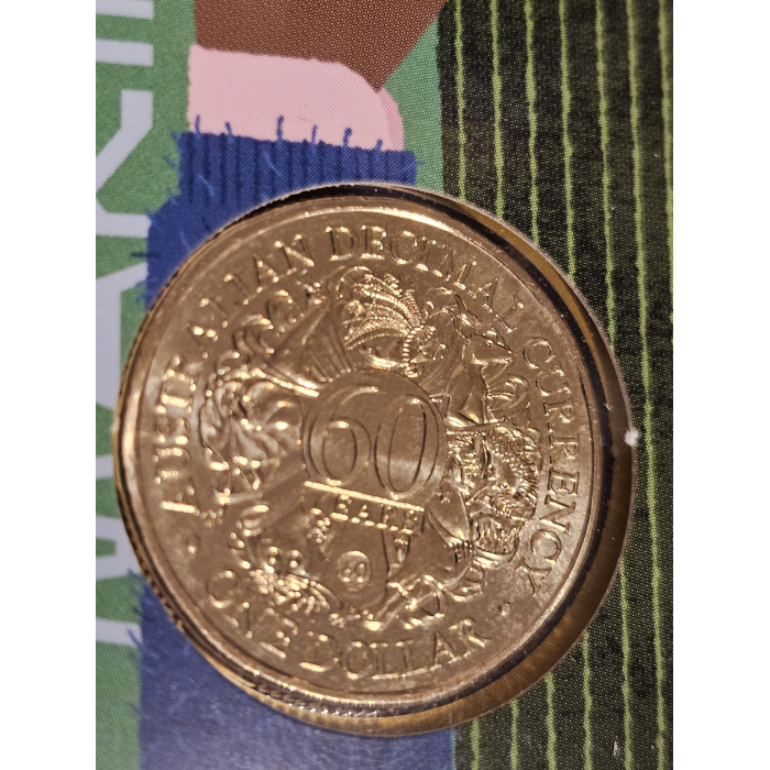 2026 '60' Counterstamp UNC $1 Coin - 60 Years of Decimal Currency Family Fun Day