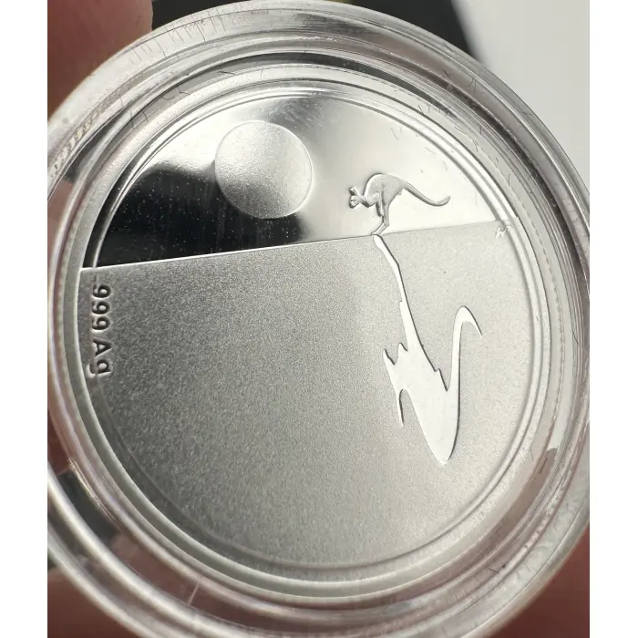 2011 $1 Fine Silver Proof Kangaroo At Sunset