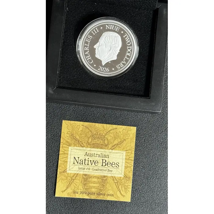 COA 28 - 2026 Australia Native Bees Leafcutter Bee 1oz Silver Proof Coin