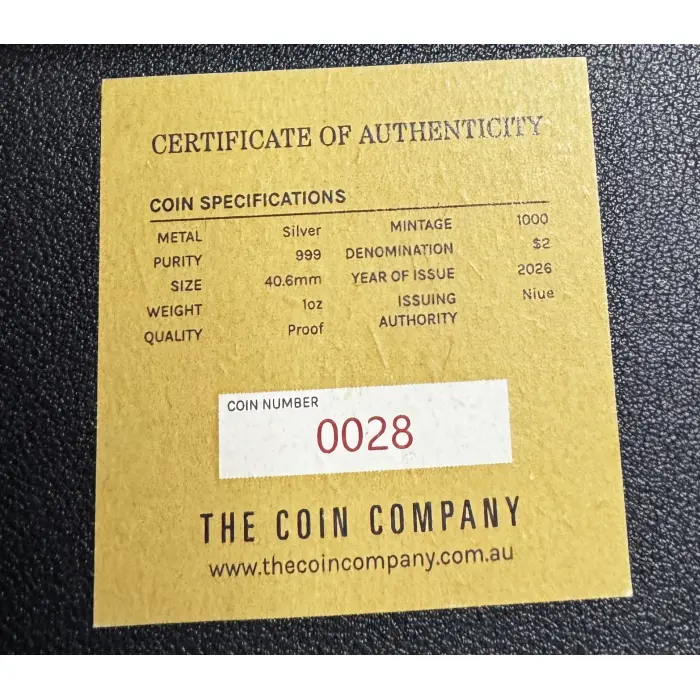 COA 28 - 2026 Australia Native Bees Leafcutter Bee 1oz Silver Proof Coin