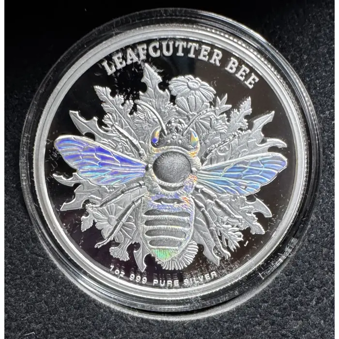 COA 28 - 2026 Australia Native Bees Leafcutter Bee 1oz Silver Proof Coin