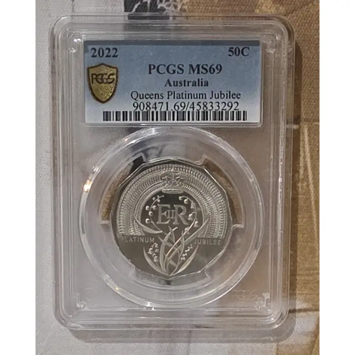 2022 - PCGS MS69 Elizabeth II Platinum Jubilee 50c