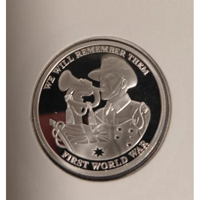 1 x lot of six commerative coins "WE WILL REMEMBER THEM" from Macquarie Mint