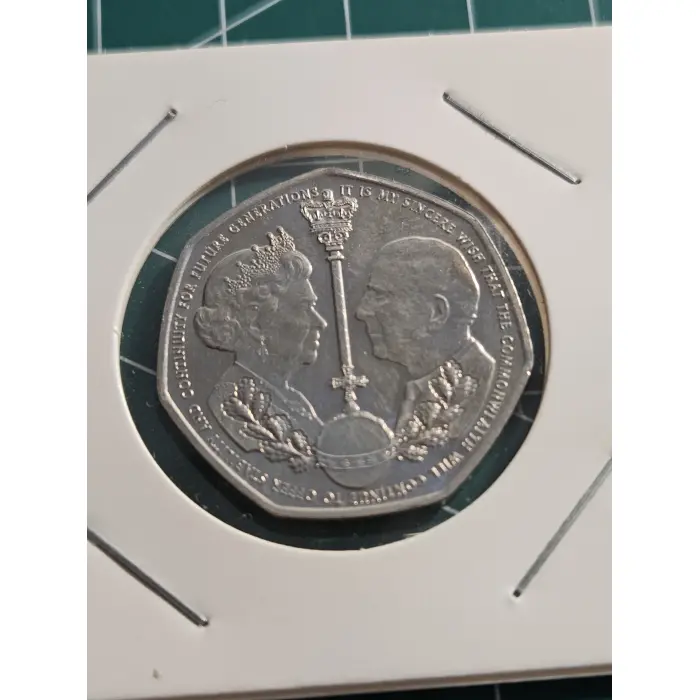 Royal 50 pence from 2022, KCIII, QEII