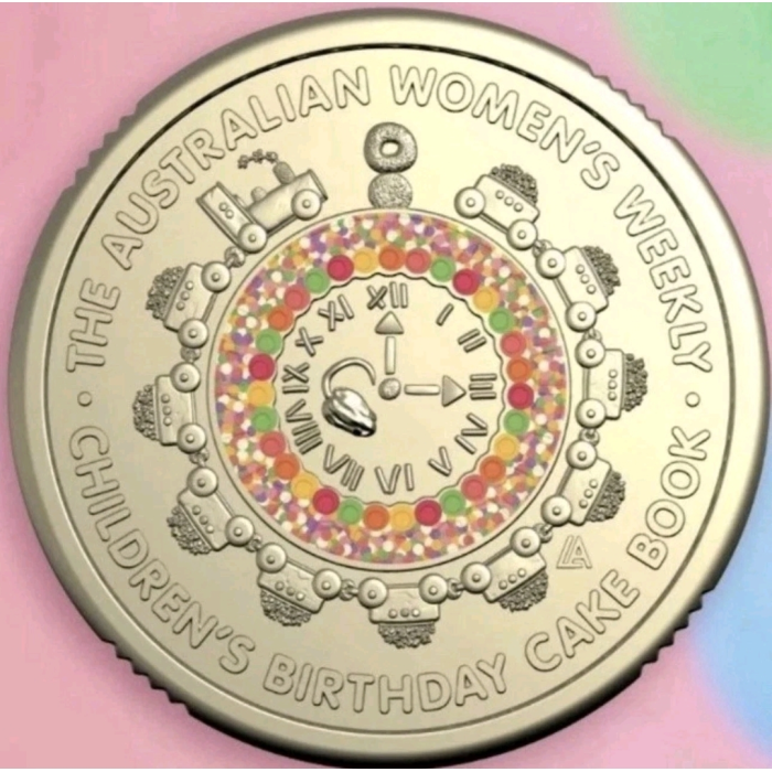 2025 $2 coloured Woman's Weekly Hickory Dickory Dock coin bag x25 coins inside