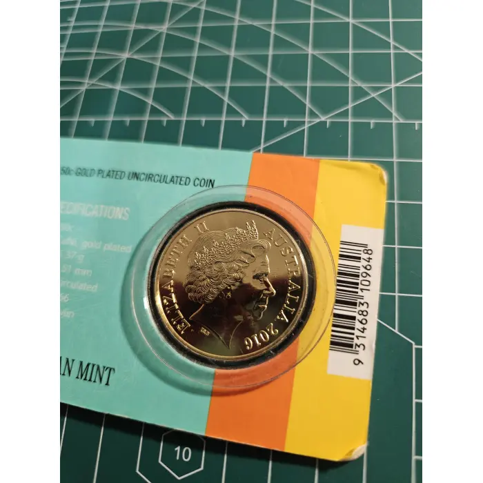 50th Ann of decimal currency round 50 cent