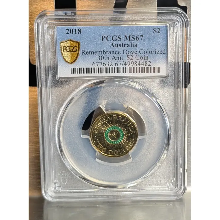 2014 $2 REMEBRANCE DAY GREEN DOVE 'C' MINT MS66