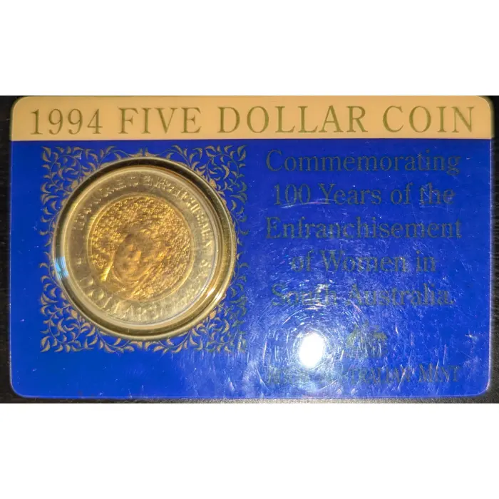1994 Five Dollar Uncirculated Coin from the Royal Australian Mint (RAM)
