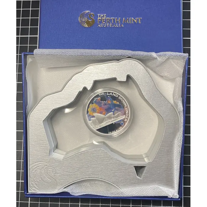 1 Oz 2013 Perth Mint The Land Down Under - Sydney Opera House $1 Fine Silver 