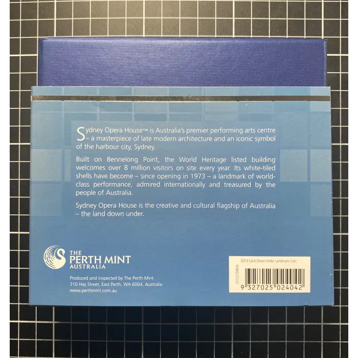 1 Oz 2013 Perth Mint The Land Down Under - Sydney Opera House $1 Fine Silver 