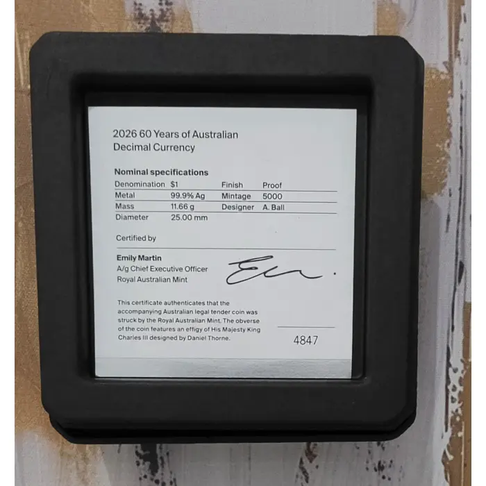 2026 RAM 60 yrs Decimal Currency $1 ‘C’ Mintmark Silver Proof coin