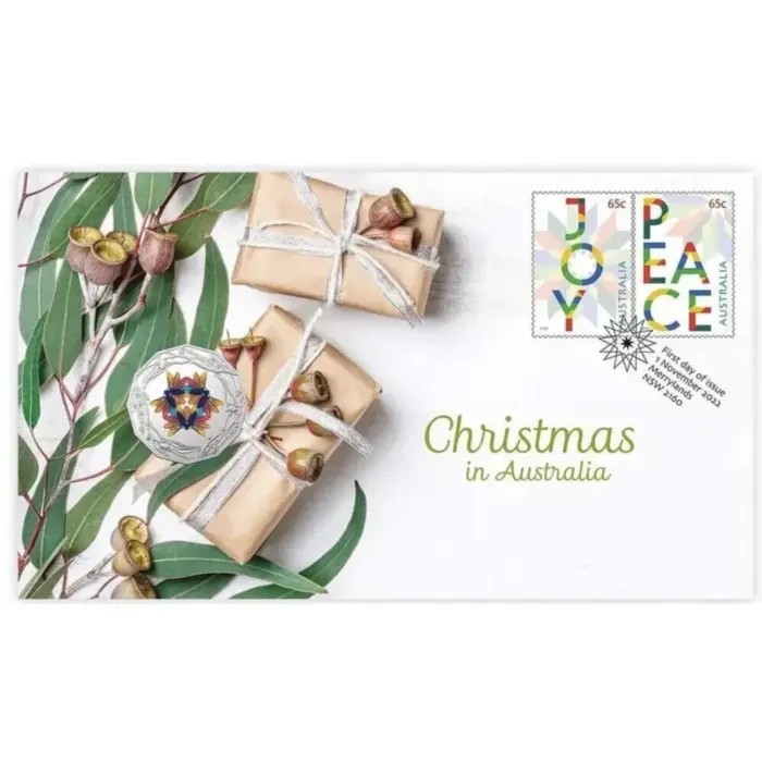 2022 Christmas In Australia UNC 50c coloured Coin PNC RAM