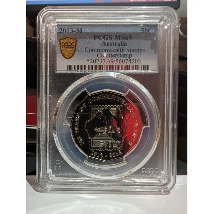 2013-M Commonwealth Stamps PCGS MS69 50c Counterstamp 