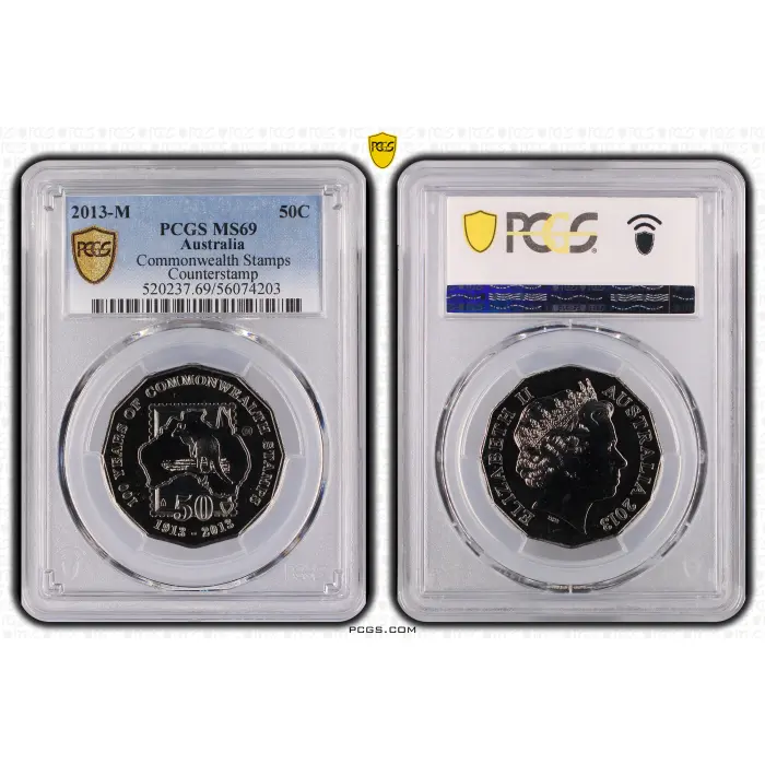 2013-M Commonwealth Stamps PCGS MS69 50c Counterstamp 