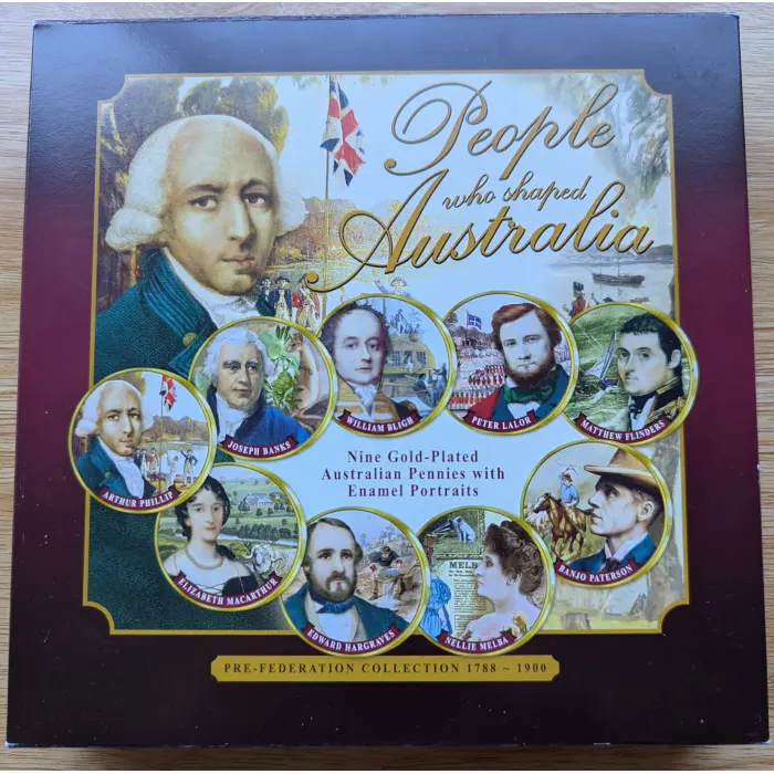 24 Carat Gold Plated People Who Shaped Australia 9 Coin Uncirc Set Limit 5000
