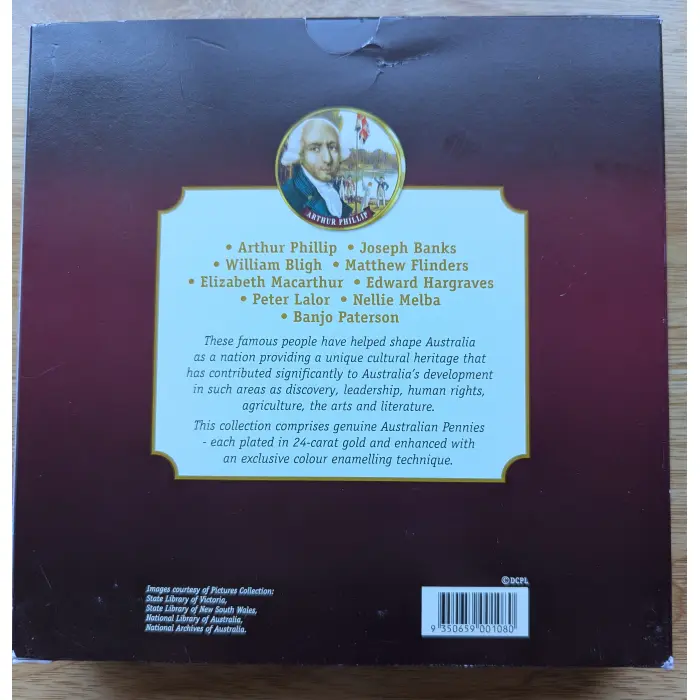 24 Carat Gold Plated People Who Shaped Australia 9 Coin Uncirc Set Limit 5000