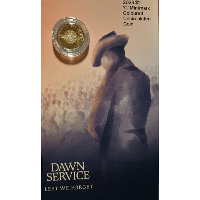 2026 ANZAC Dawn Service - $2 C Mint Card+$2 Lest We Forget+$1 ANZAC (FREE POST!)