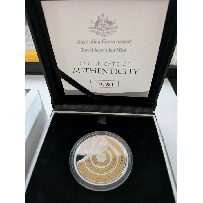 2018 $5 Fine Silver Selectively Gold Plated Proof Coin, PyeongChang 2018 