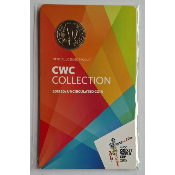 2015 20c ICC Cricket World Cup Carded Coin