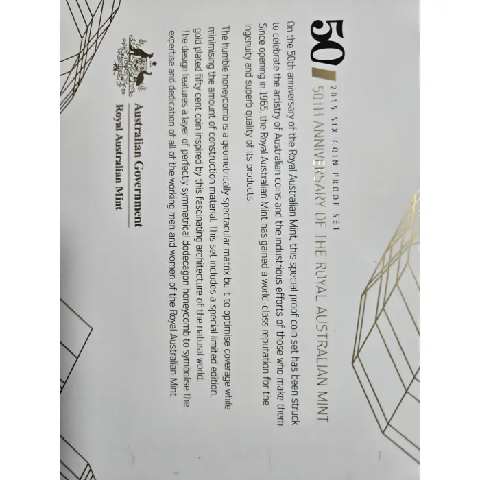 2015 proof set with Gold plated 50c 