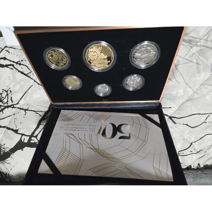 2015 proof set with Gold plated 50c 