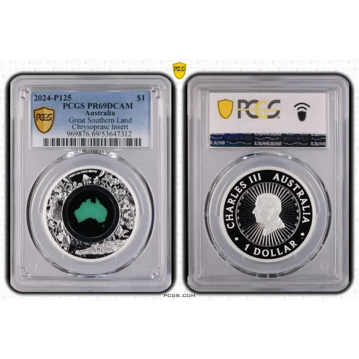 2024 Great Southern Land Chrysoprase Silver Proof 1oz PCGS PR69DCAM