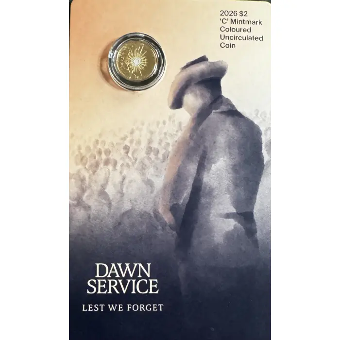 2026 $2 Dawn Service C-Mint  on card - Lest We Forget