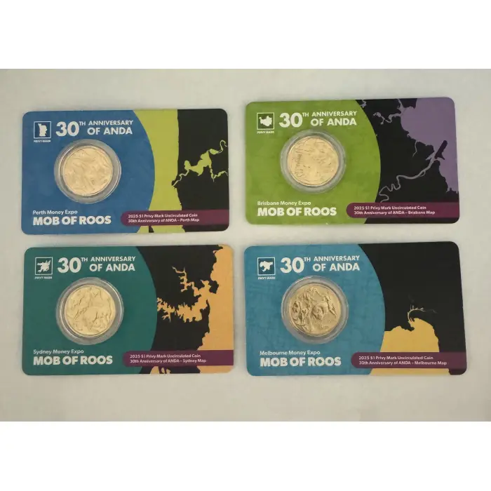 30th Anniversary of Anda Mob of Roos $1 carded coin set