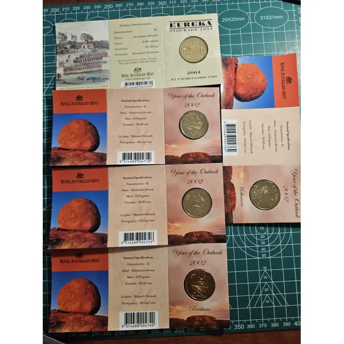 Bundle of 22 small $1- tri folds, mint mark, commemorative, remembrance 