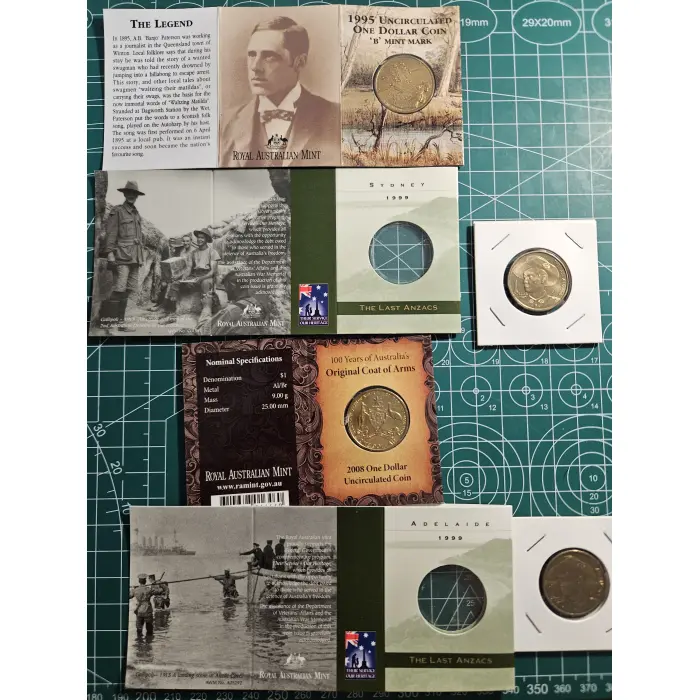 Bundle of 22 small $1- tri folds, mint mark, commemorative, remembrance 
