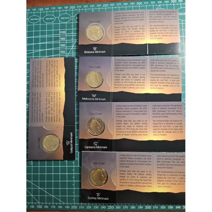 Bundle of 22 small $1- tri folds, mint mark, commemorative, remembrance 