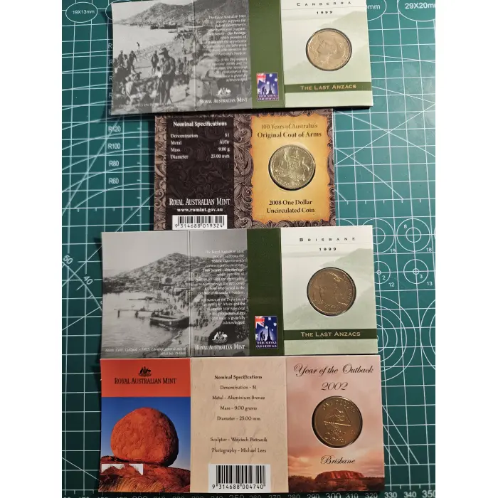 Bundle of 22 small $1- tri folds, mint mark, commemorative, remembrance 