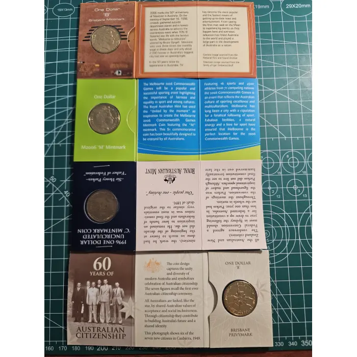 Bundle of 22 small $1- tri folds, mint mark, commemorative, remembrance 