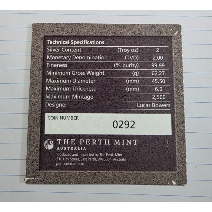 2018 $2 Thermometer 2oz Silver Antique Coin