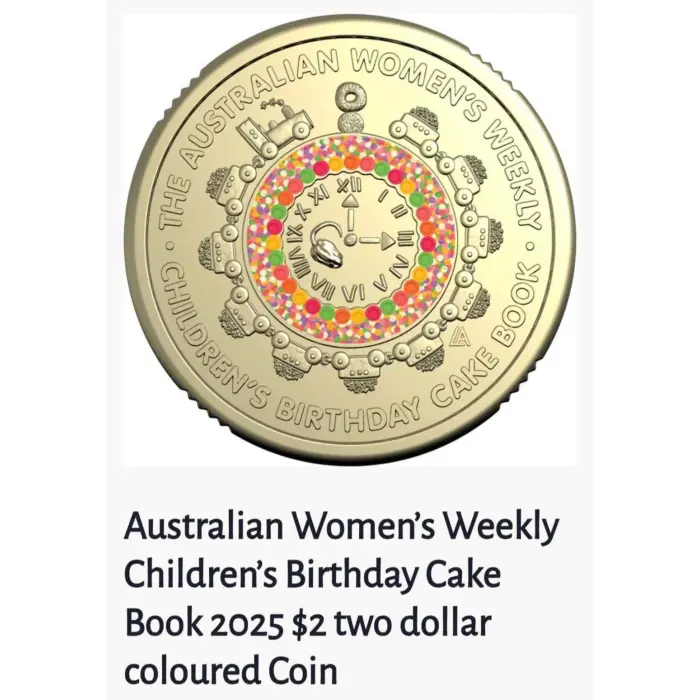 Women's Weekly Birthday Cake Cook Book Coin Bag $2 Two Dollar Coloured Australia