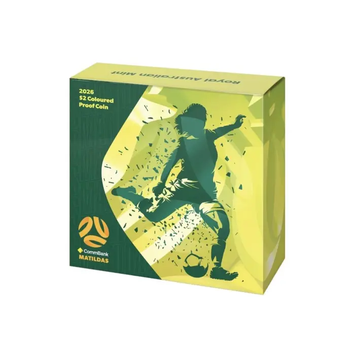 2026 $2 Two Dollar Matildas Coloured Proof Australian Coin