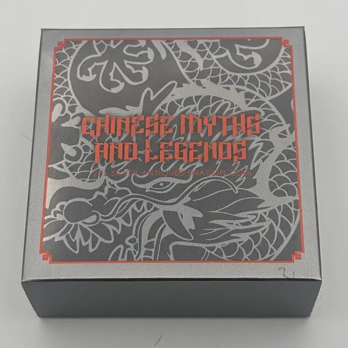 2022 Chinese Myths and Legends Dragon 2oz Silver Antiqued Coin